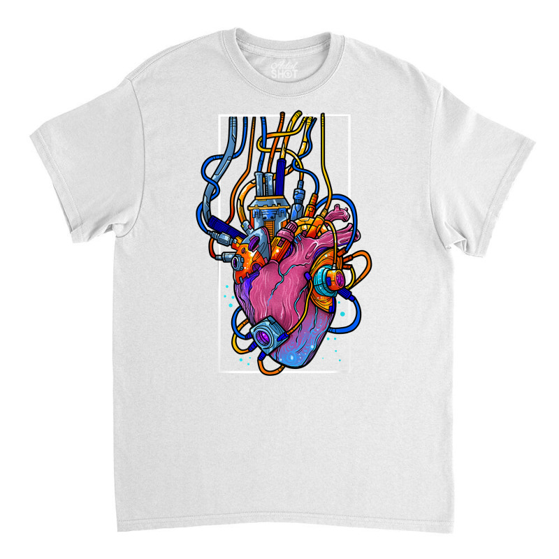 Cyborg Robot Heart Vaporwave Futuristic Cyberpunk Clothing T Shirt Classic T-shirt by jenneyljkalasoha | Artistshot