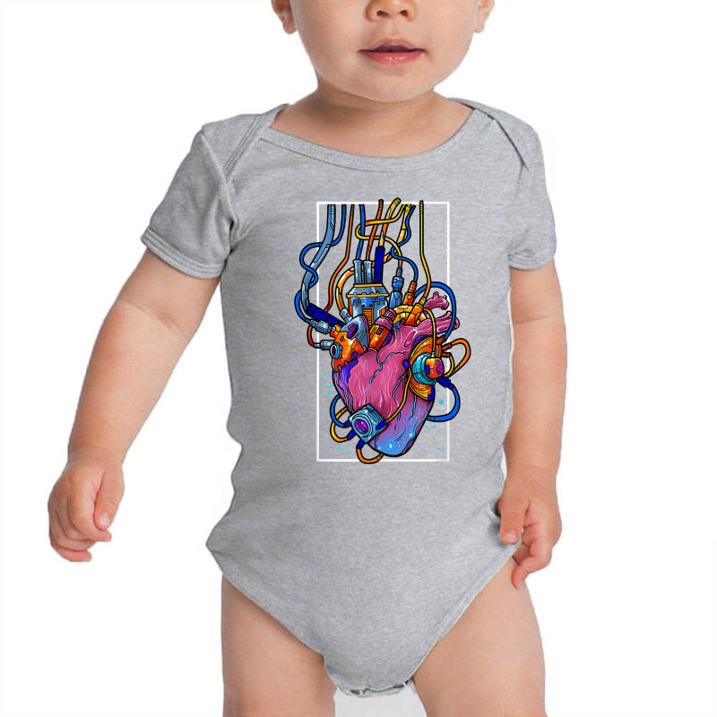 Cyborg Robot Heart Vaporwave Futuristic Cyberpunk Clothing T Shirt Baby Bodysuit by jenneyljkalasoha | Artistshot