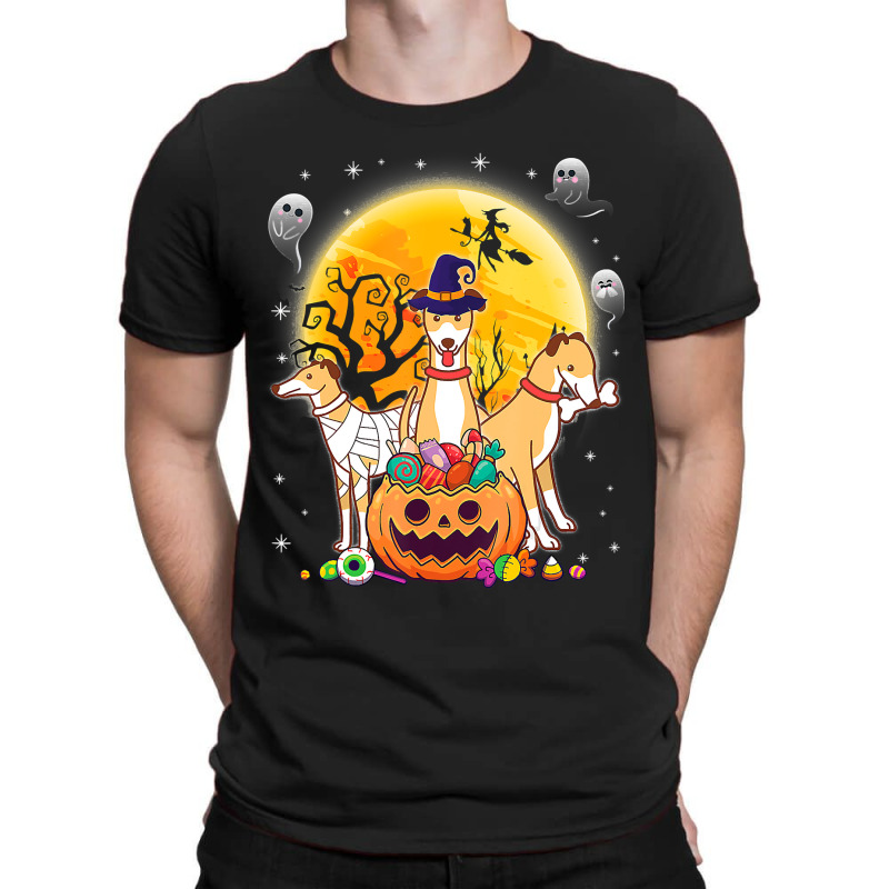 Whippets Dog Mummy Witch Moon Ghosts Happy Halloween Day 119 T-shirt | Artistshot