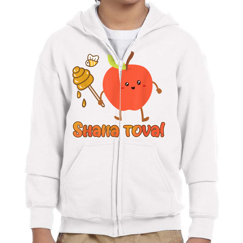 Shana Tova   Rosh Hashanah Kids Kawaii Apple And Honey T Shirt Youth Zipper Hoodie | Artistshot