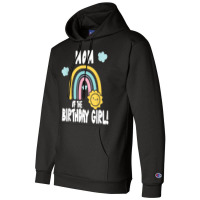 Rainbows & Sunshine Birthday Party Mom Of The Birthday Girl T Shirt Champion Hoodie | Artistshot