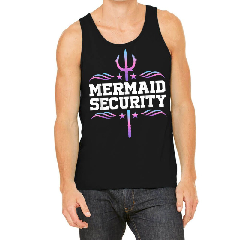 Mermaid Security Tees Mens Boys Swimmer Dad Merdad Trident T Shirt Tank Top | Artistshot