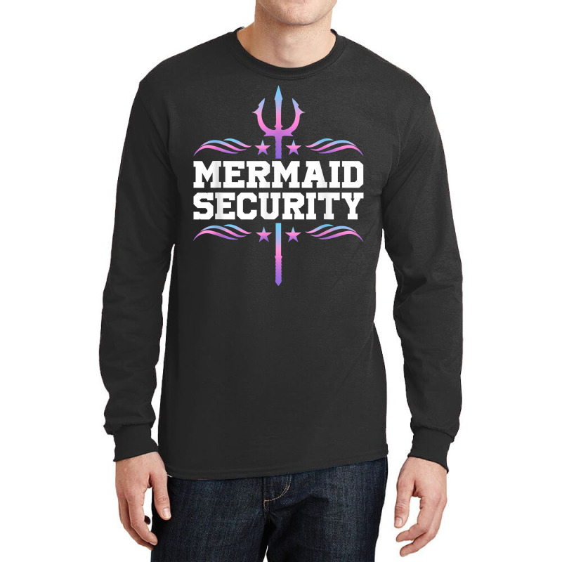 Mermaid Security Tees Mens Boys Swimmer Dad Merdad Trident T Shirt Long Sleeve Shirts | Artistshot