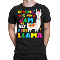 Read Teacher No Prob Llama Rainbow   Reading Is My Jam T Shirt T-shirt | Artistshot