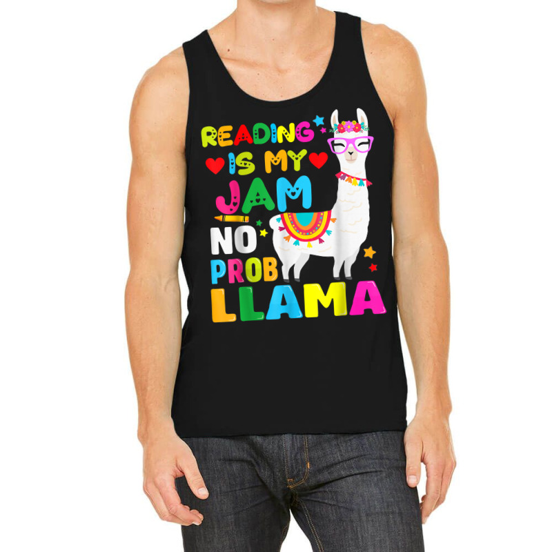 Read Teacher No Prob Llama Rainbow   Reading Is My Jam T Shirt Tank Top | Artistshot