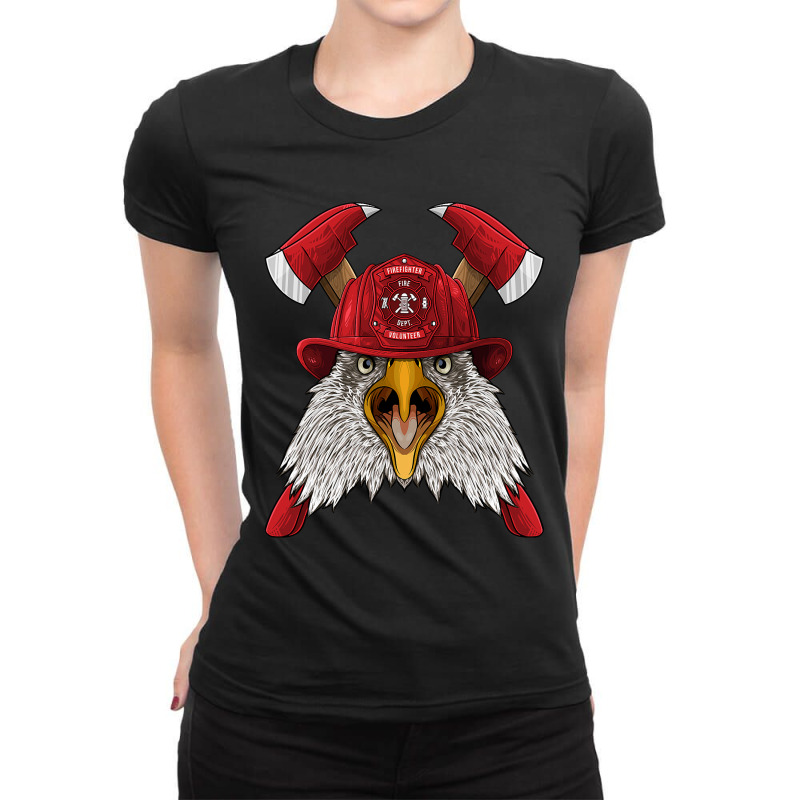 Firefighter Eagle Fireman Boys Kids Fire Rescue Animal 257 Ladies Fitted T-Shirt by pester | Artistshot