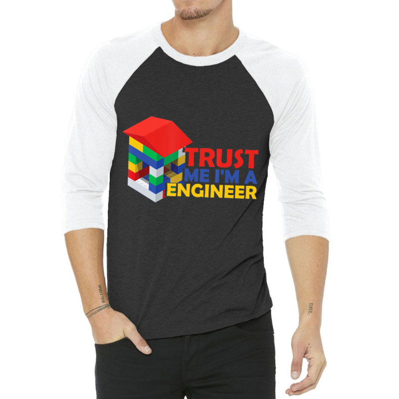 Engineer Kids Children Toy Build Builder Big Building Blocks 3/4 Sleeve Shirt | Artistshot