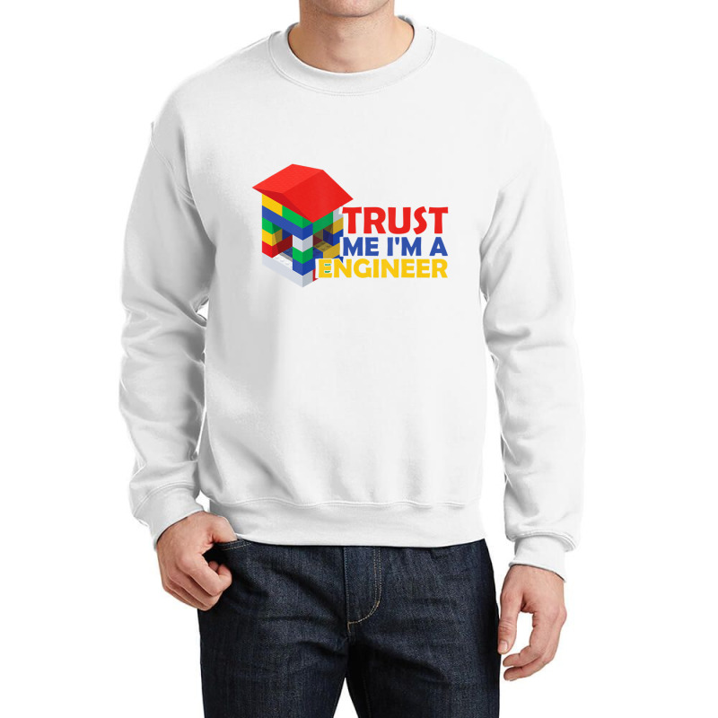 Engineer Kids Children Toy Build Builder Big Building Blocks Crewneck Sweatshirt | Artistshot