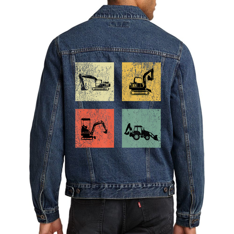 Excavator Boy Vehicles Construction Site Children Men Denim Jacket by obeilerutevd | Artistshot