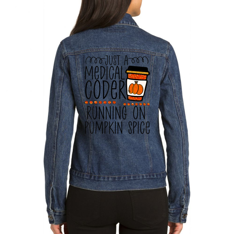 Halloween Fall Pumpkin Spice Medical Coder Coding Ladies Denim Jacket by BuenoBloom | Artistshot