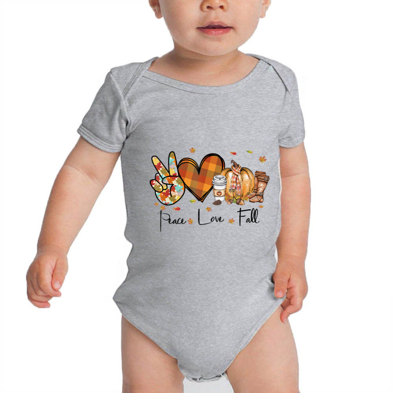 Peace Love Fall Autumn Season Pumpkin Halloween Coffee Lover Baby Bodysuit by BuenoBloom | Artistshot