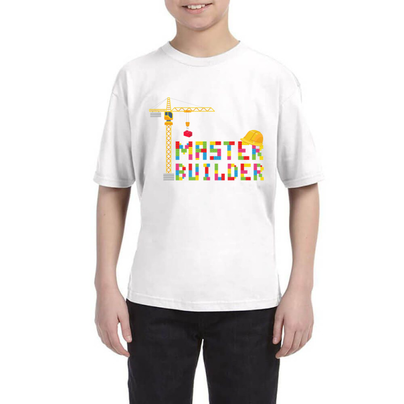 Master Builder Engineer Construction Building Bricks Blocks Youth Tee | Artistshot