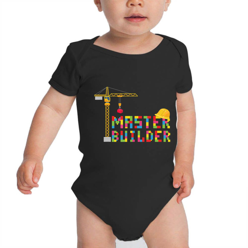 Master Builder Engineer Construction Building Bricks Blocks Baby Bodysuit | Artistshot