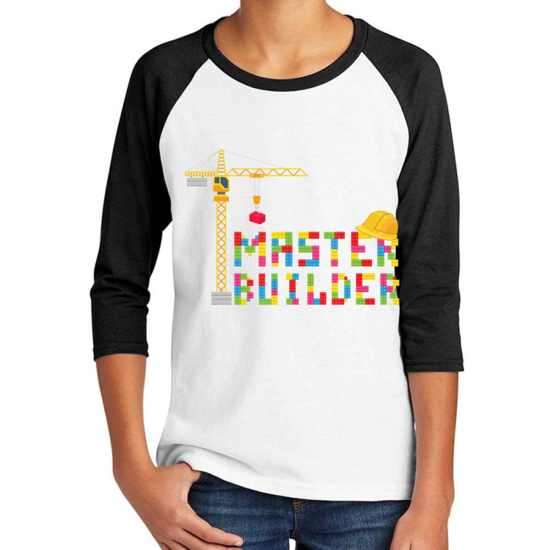 Master Builder Engineer Construction Building Bricks Blocks Youth 3/4 Sleeve | Artistshot