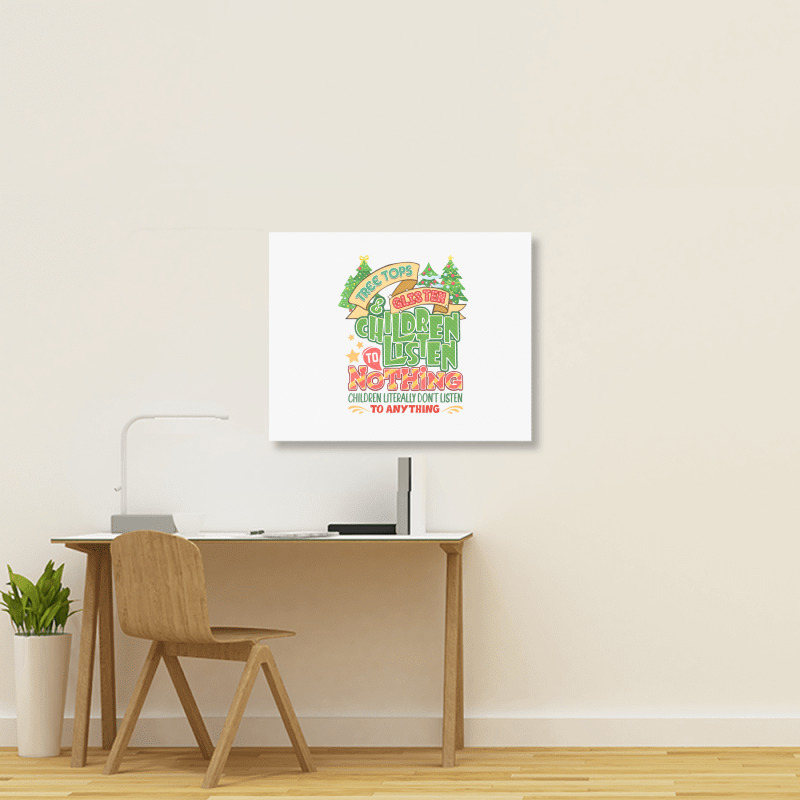 Tree Tops And Glisten Children To Nothing Christmas Landscape Canvas Print | Artistshot