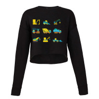 Vehicles Construction Site Children Toddlers Boy Girls Cropped Sweater | Artistshot