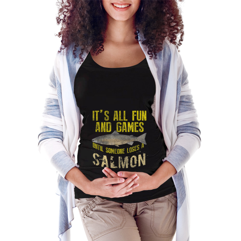 Funny Salmon Fishing Freshwater Saltwater Fish Angler T Shirt Maternity Scoop Neck T-shirt by Maria_Jezierski | Artistshot