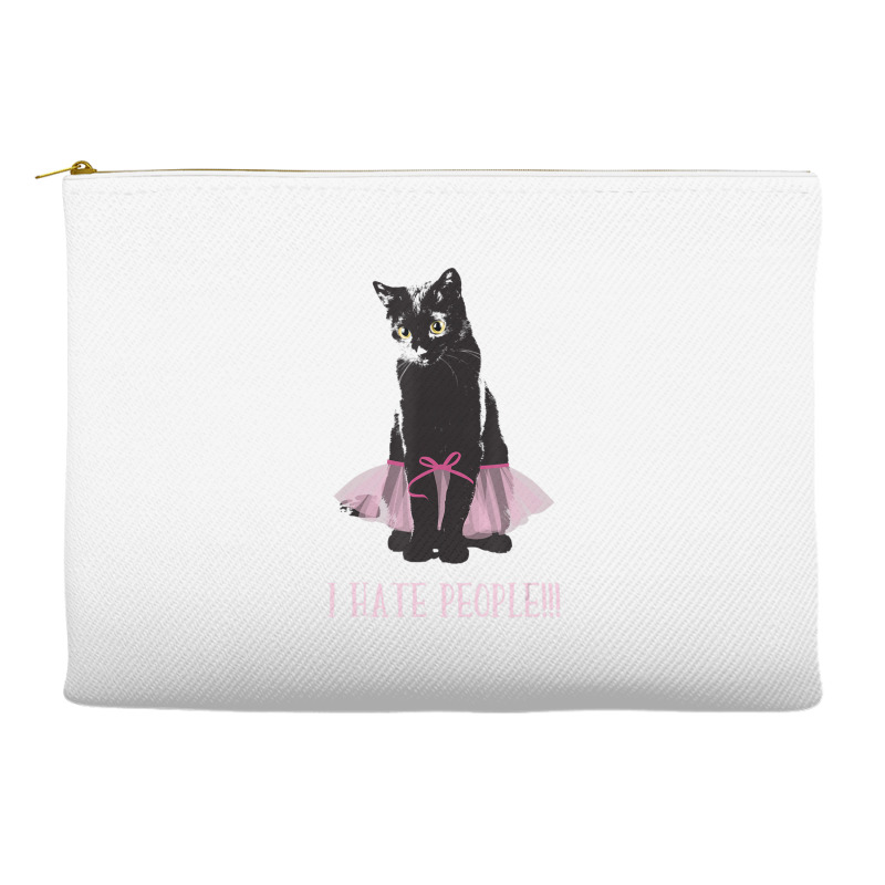 I Hate People Black Cat With Tutu Skirt Halloween Costume Accessory Pouches | Artistshot