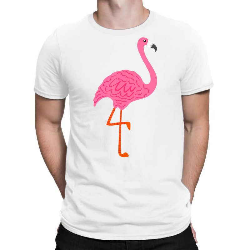 Pink Flamingo On One Leg For Bird & Nature Beach Fans Outfit T-shirt | Artistshot