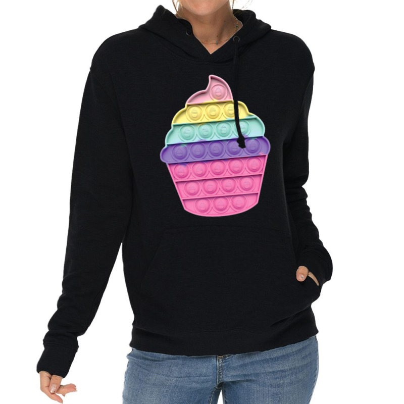 Pop It Fidget Game Colorful Cupcake For Children Lightweight Hoodie | Artistshot