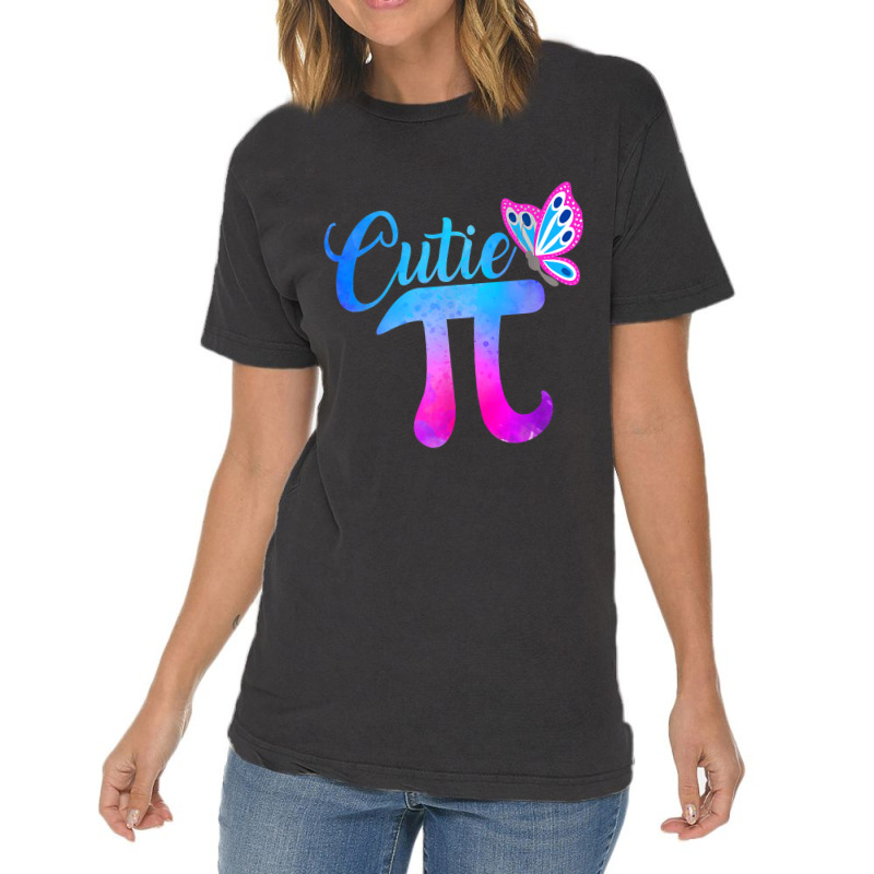 Cute & Funny Cutie Pi Math Pie Butterfly Adorable Math Pun Vintage T-shirt | Artistshot