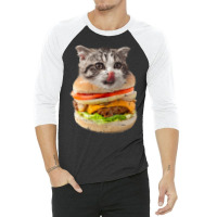 Cheeseburger Cat T  Shirt1302 3/4 Sleeve Shirt | Artistshot