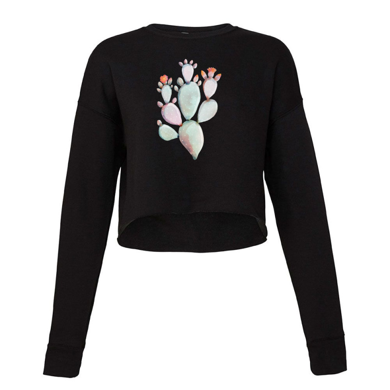 Painterly Cactus Cropped Sweater by unicorneclipseart | Artistshot