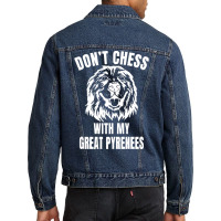 Chess Dog Great Pyrenees Funny Mes T  Shirt1311 Men Denim Jacket | Artistshot