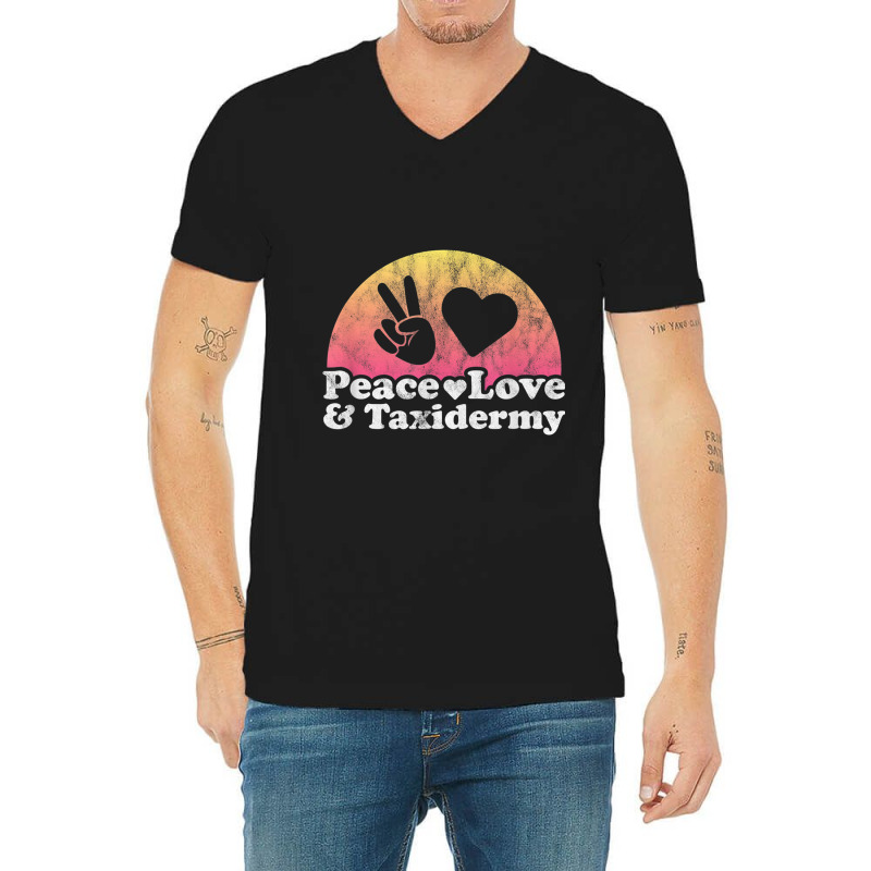 Peace Love And Taxidermy Art Character V-Neck Tee by CaleDesign | Artistshot