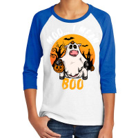 Moo I Mean Boo T  Shirt Moo I Mean Boo Funny Ghost Cow Halloween Costu Youth 3/4 Sleeve | Artistshot