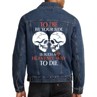 The Lovers T  Shirt Romantic Gothic Skull Bones Skeleton Roses Death G Men Denim Jacket | Artistshot