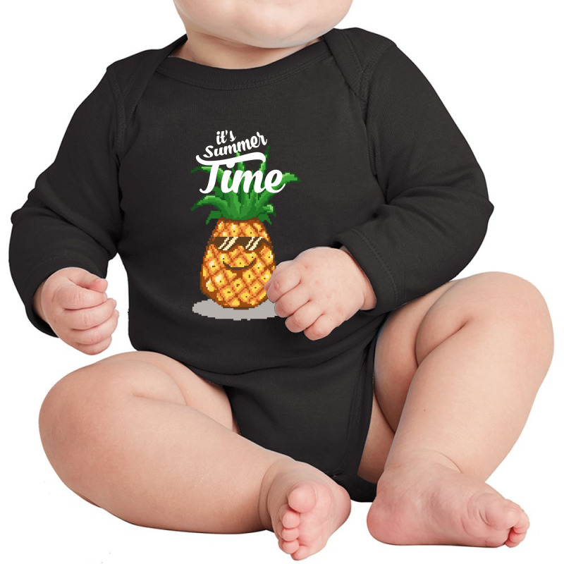 Summer Time Pineapple Long Sleeve Baby Bodysuit | Artistshot