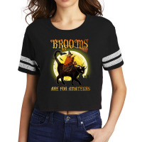 Black Cat Broom Are For Amateurs Halloween Scorecard Crop Tee | Artistshot