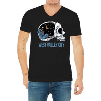 West Valley City T  Shirt Chilling Skeleton West Valley City T  Shirt V-neck Tee | Artistshot