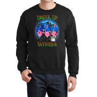 Flamingo Tropical Drink Up Witches Flamingo Witch Vibes Halloween Cost Crewneck Sweatshirt | Artistshot