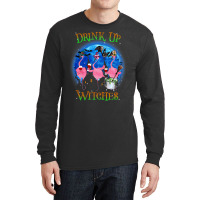 Flamingo Tropical Drink Up Witches Flamingo Witch Vibes Halloween Cost Long Sleeve Shirts | Artistshot