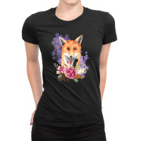 Watercolor Fox Ladies Fitted T-shirt | Artistshot