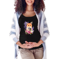 Watercolor Fox Maternity Scoop Neck T-shirt | Artistshot