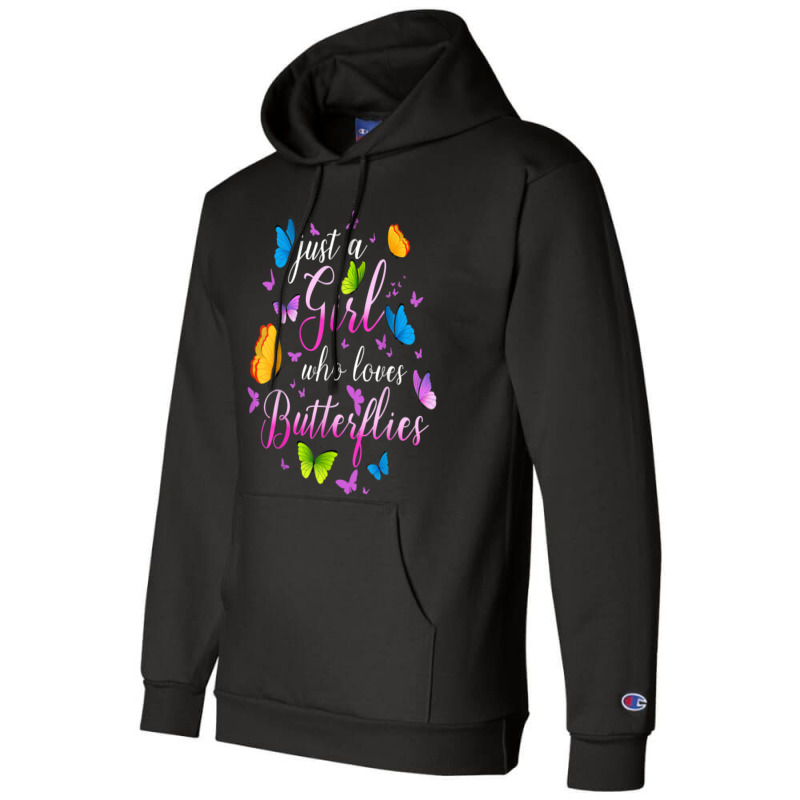 Just A Girl Who Loves Butterflies Cools Butterfly Collection Champion Hoodie by AntoineDesign | Artistshot