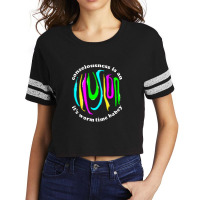 Consciousness Is An Illusion Fuzzy Worm On A String Scorecard Crop Tee | Artistshot